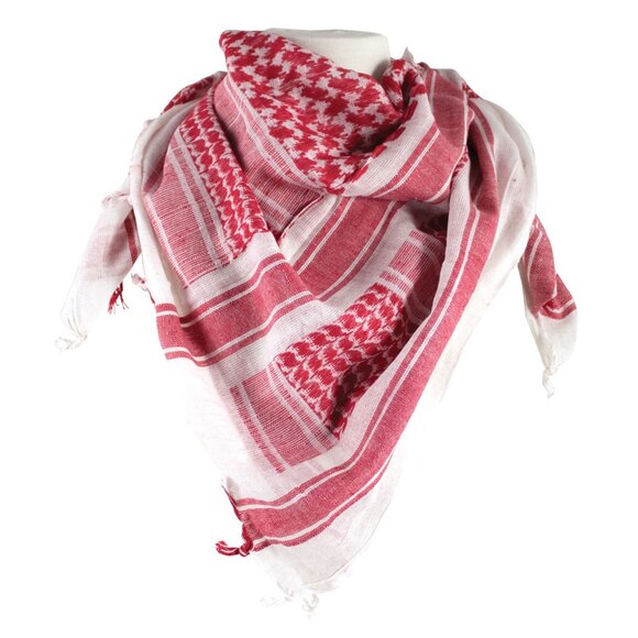 Tactical Shemagh Scarf White/Red Color - Picture 1 of 3
